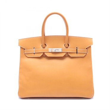 HERMES Birkin 35 Hand bag C Inside stitched Chamonix Natural Used SHW