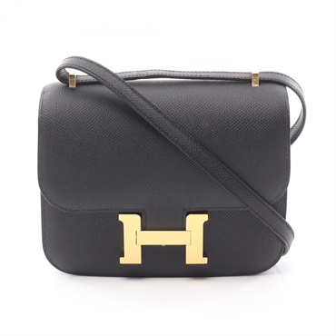 HERMES Constance 3 mini Shoulder Bag W leather Black GHW