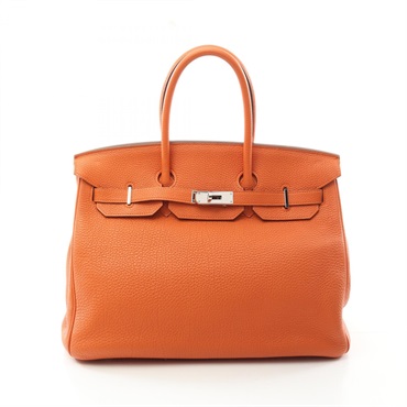HERMES Birkin 35 Hand bag O Togo leather Orange feu Used SHW