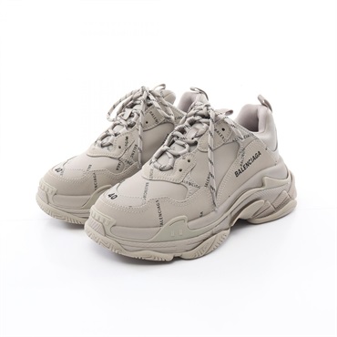 BALENCIAGA TRIPLE S sneakers #40 shoes 536737 leather Beige Used mens