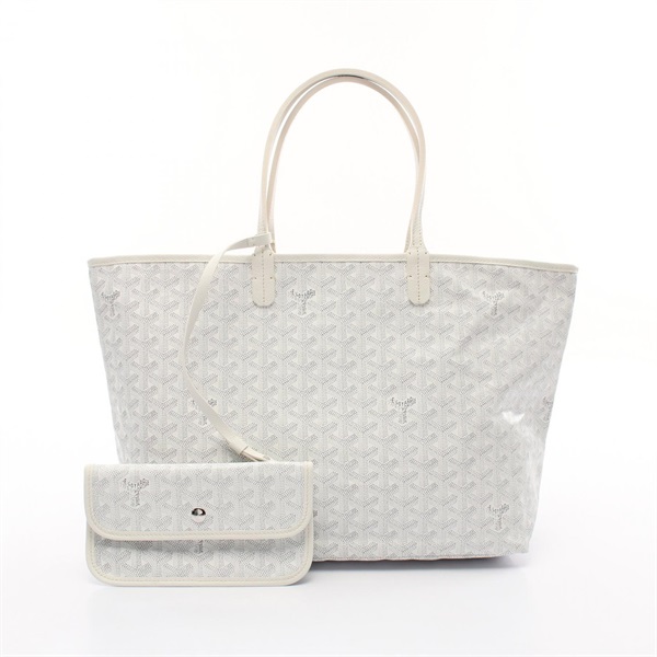 GOYARD Saint Louis PM Tote Bag canvas leather White Multicolor Used women