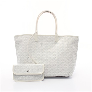GOYARD Saint Louis PM Tote Bag canvas leather White Multicolor Used Women