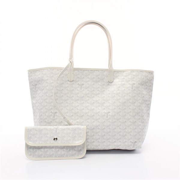 GOYARD Saint Louis PM Tote Bag canvas leather White Multicolor Used Women