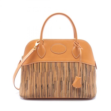 HERMES Bolide 31 Hand shoulder bag D Vibrato leather camel Multicolor Used GHW