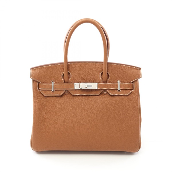 HERMES Birkin 30 Hand bag W Togo leather Gold brown SHW