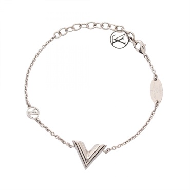 LOUIS VUITTON Essential V Bracelet M63198 Stainless Steel Used Women LV