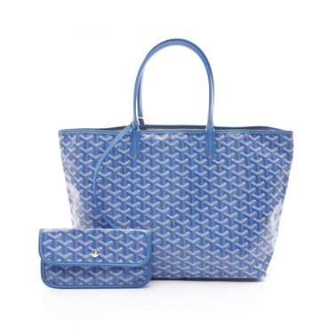 GOYARD Saint Louis PM Tote Bag PVC coated canvas leather Blue Multicolor Used