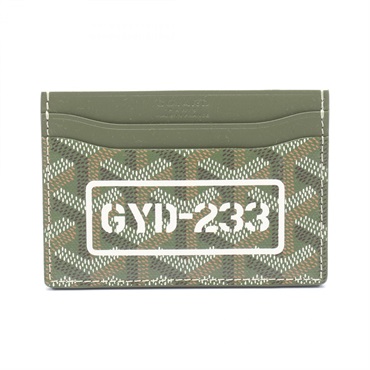 GOYARD Saint Sulpice Card Case PVC coated canvas Khaki Multicolor Used mens
