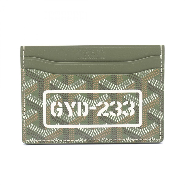 GOYARD Saint Sulpice Card Case PVC coated canvas Khaki Multicolor Used mens
