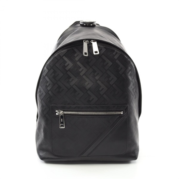 FENDI Chiado Shadow Diagonal Backpack 7VZ076 APDO F0GXN leather Black Used mens