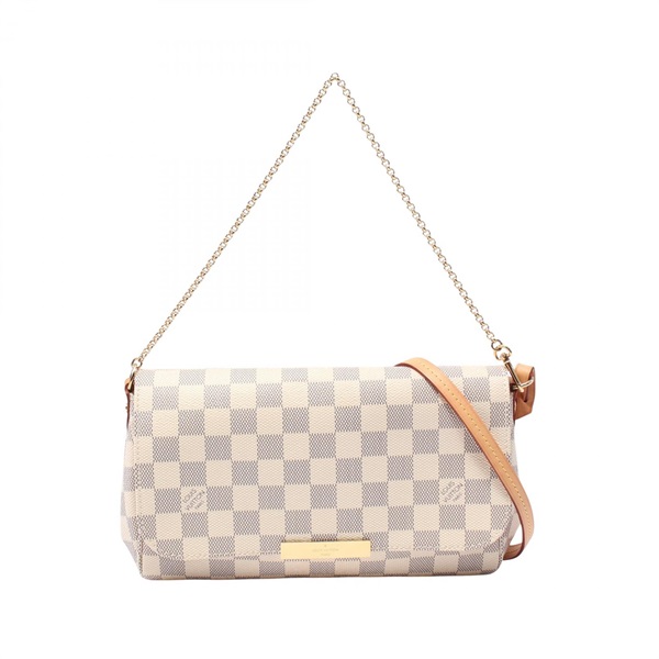 LOUIS VUITTON Favorit MM 2way shoulder Handbag N41275 Damier Azur White Used LV