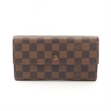 LOUIS VUITTON Porte Tresor International long wallet N61215 Damier canvas Used
