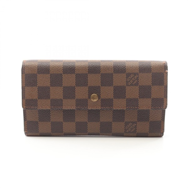 LOUIS VUITTON Porte Tresor International long wallet N61215 Damier canvas Used