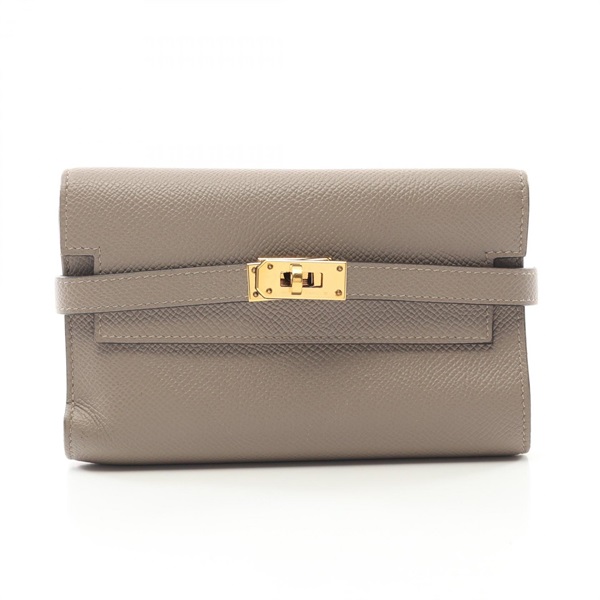 HERMES Kelly wallet medium Tri-fold wallet Epsom leather Beige Used Women GHW C
