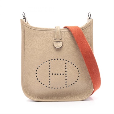 HERMES Evelyne TPM Amazon Shoulder Bag Clemence leather Beige Used SHW A women