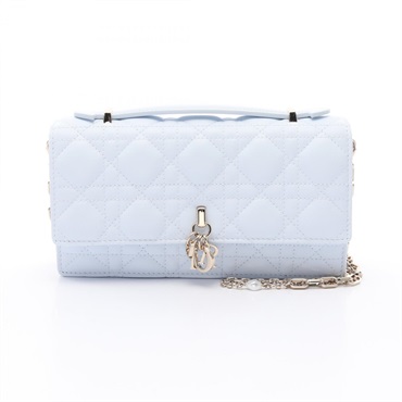 Dior My Dior Mini Cannage 2way Shoulder bag S0980ONMJ Lamb leather Blue Used
