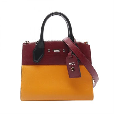 LOUIS VUITTON City Steamer MINI shoulder Handbag M42438 leather Orange Used LV
