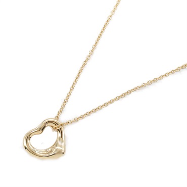 TIFFANY＆CO Open Heart Necklace Pendant 18KPG Pink Rose Gold Used women