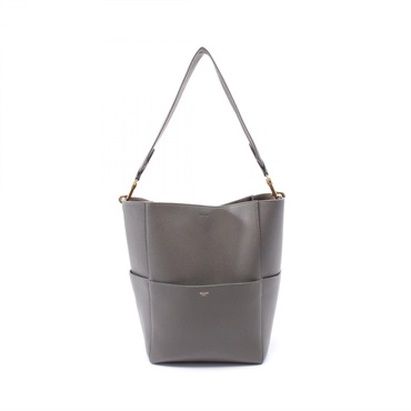 CELINE Single bucket Shoulder Bag 189593 leather Gray Used