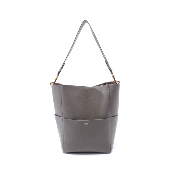 CELINE Single bucket Shoulder Bag 189593 leather Gray Used