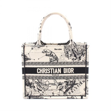 Christian Dior BOOK Small Tote hand Bag M1265ZRHZ canvas jacquard Beige Black