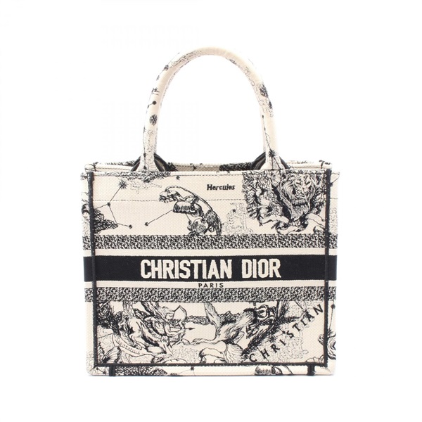 Christian Dior BOOK Small Tote hand Bag M1265ZRHZ canvas jacquard Beige Black