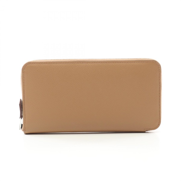 HERMES Azap long SilkIn Around long wallet purse U Epsom Calfskin Chai Used SHW