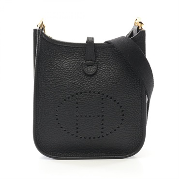 HERMES Evelyne TPM Amazon Shoulder crossbody Bag W Taurillon Clemence Black GHW