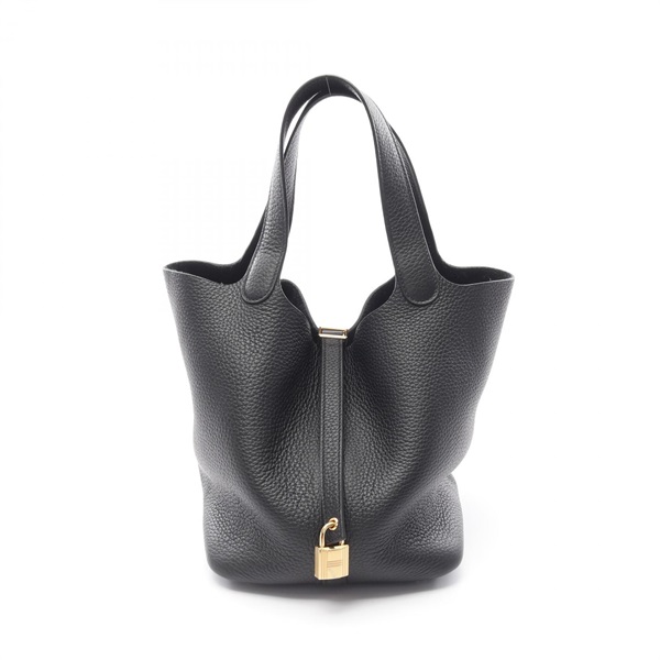 HERMES Picotin Lock MM Hand tote bag B Taurillon Clemence Black Used GHW