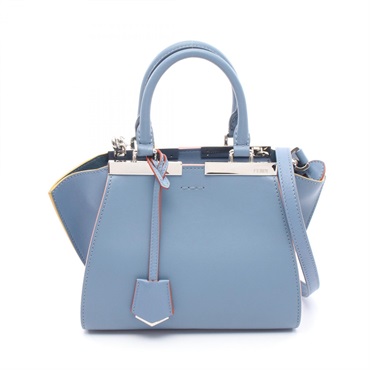 FENDI Mini 3Jours Shoulder crossbody Handbag 8BH333 leather Blue Used Women