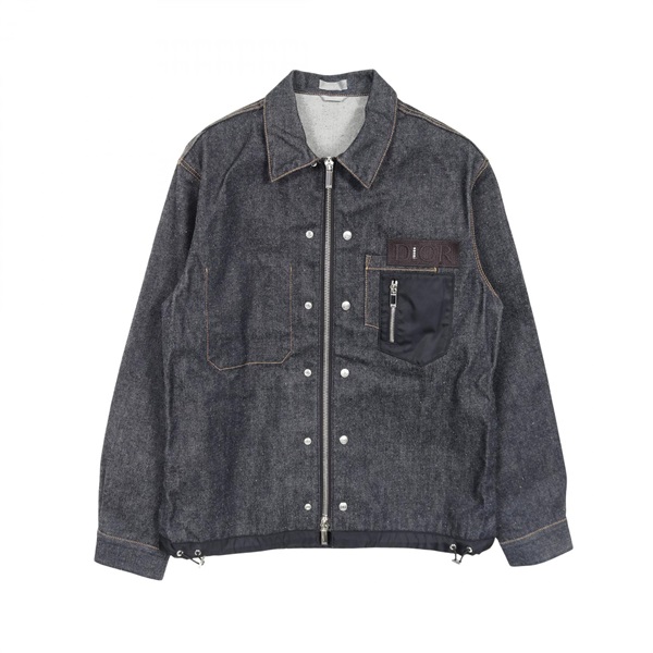Christian Dior × sacai Denim Jacket #48 blouson 213D487AY507 cotton Navy Used