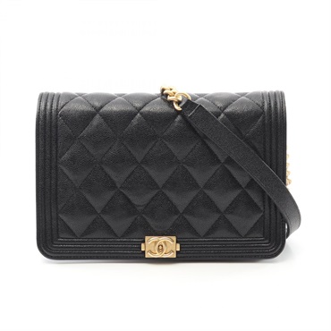 CHANEL Boy Chanel Matelasse Shoulder Bag AP1117 leathe Black Used Women GHW CC