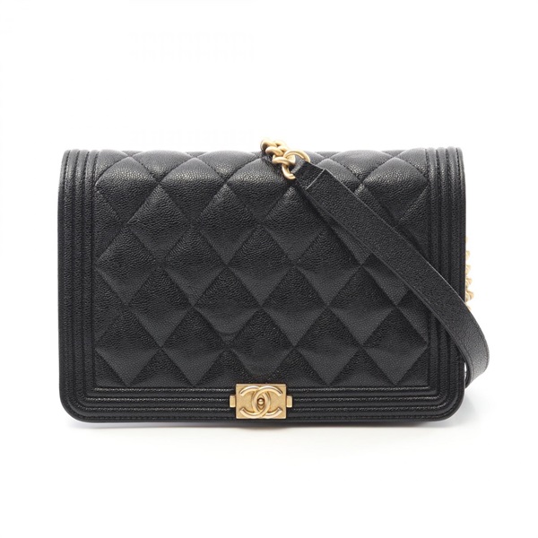CHANEL Boy Chanel Matelasse Shoulder Bag AP1117 leathe Black Used Women GHW CC