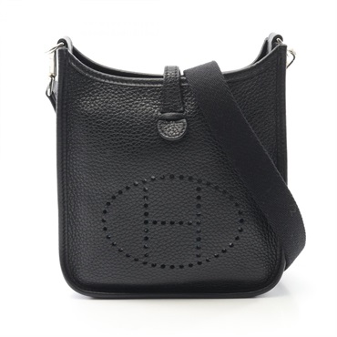 HERMES Evelyne TPM Shoulder crossbody Bag Y Taurillon Clemence Black Used SHW