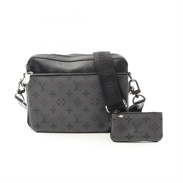 LOUIS VUITTON Trio Messenger Shoulder Bag M69443 Monogram Eclipse Canvas Black