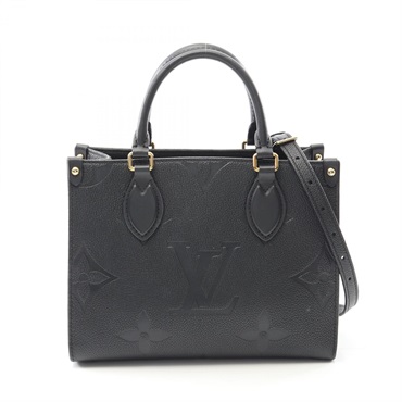 LOUIS VUITTON OnTheGo PM Handbag M45653 Monogram Empreinte Leather Black Used LV