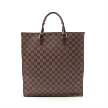 LOUIS VUITTON Sac Plat Tote Bag N51140 Damier canvas Brown Ebene Used Women LV