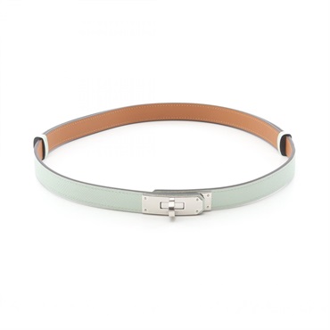 HERMES Kelly belt leather Green Used Women W SHW