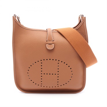 HERMES Evelyne 3 PM Shoulder crossbody Bag W Taurillon Clemence Gold Used SHW