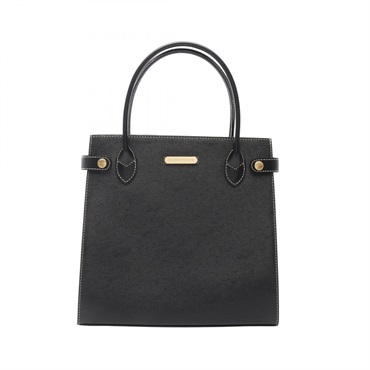 BURBERRY Handbag leather Black Used Women GHW