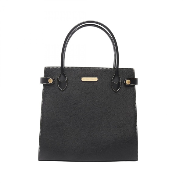 BURBERRY Handbag leather Black Used Women GHW