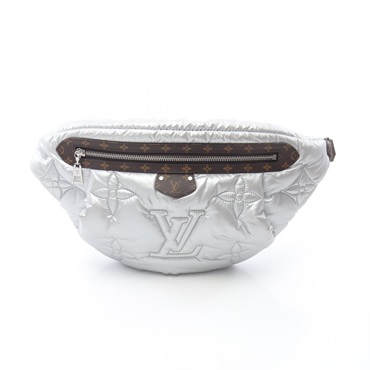 LOUIS VUITTON Maxi Bumbag LV Pillow Waist bag M20971 Nylon canvas Silver Used
