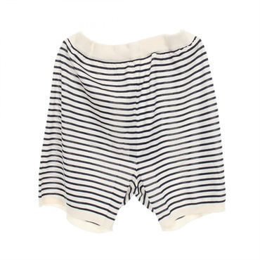PRADA Stripped Short Pants silk cotton White Navy Size 50 Used mens