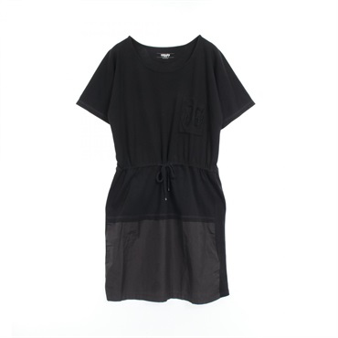 HERMES Bouclerie D' attelage Dress cotton Black Used Women #38