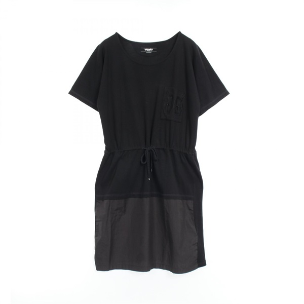 HERMES Bouclerie D' attelage Dress cotton Black Used Women #38