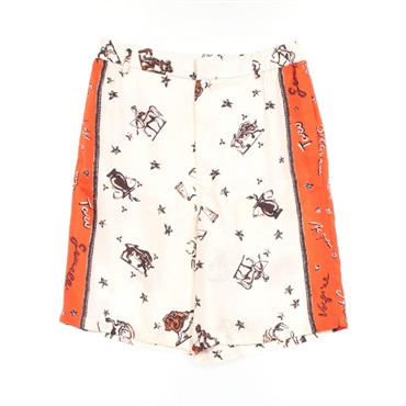 FENDI Astrology Print Short Pants FB0936 Silk White Red Multicolor #46 Used mens