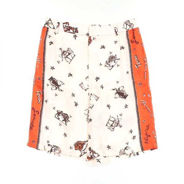 FENDI Astrology Print Short Pants FB0936 Silk White Red Multicolor #46 Used mens