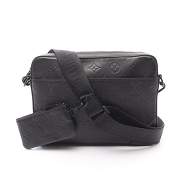 LOUIS VUITTON Duo messenger Shoulder Bag M69827 Monogram Shadow leather Noir LV