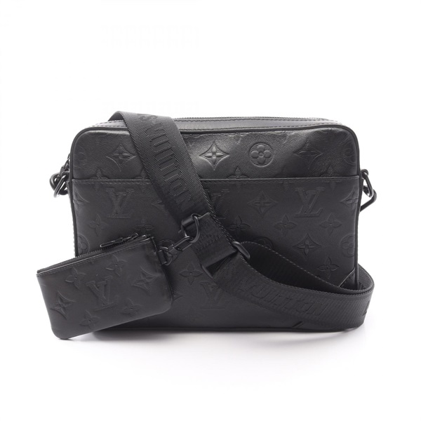 LOUIS VUITTON Duo messenger Shoulder Bag M69827 Monogram Shadow leather Noir LV