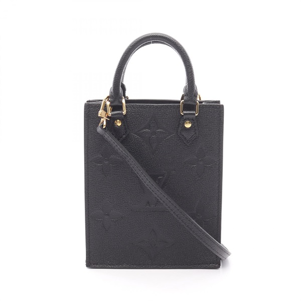 LOUIS VUITTON Petit Sac Plat Shoulder Handbag M81417 Monogram empreinte Noir LV
